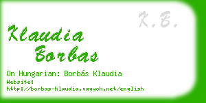 klaudia borbas business card